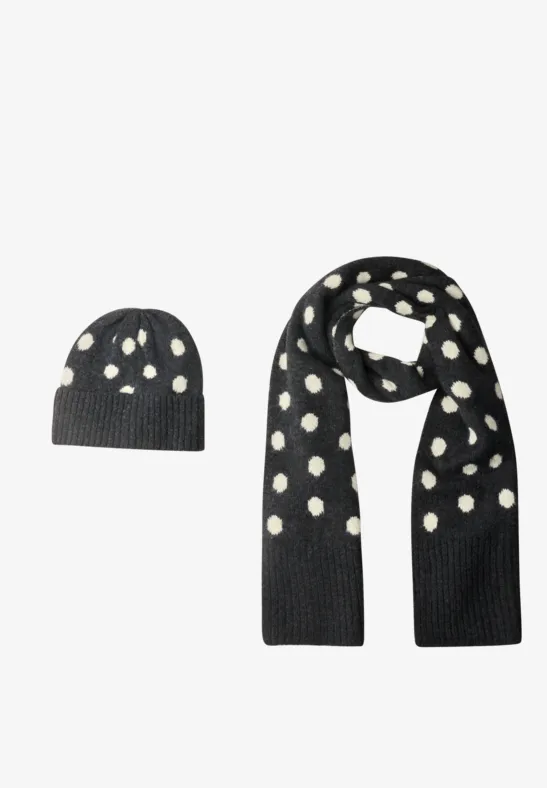Beanie mit Punktemuster armor grey mel.