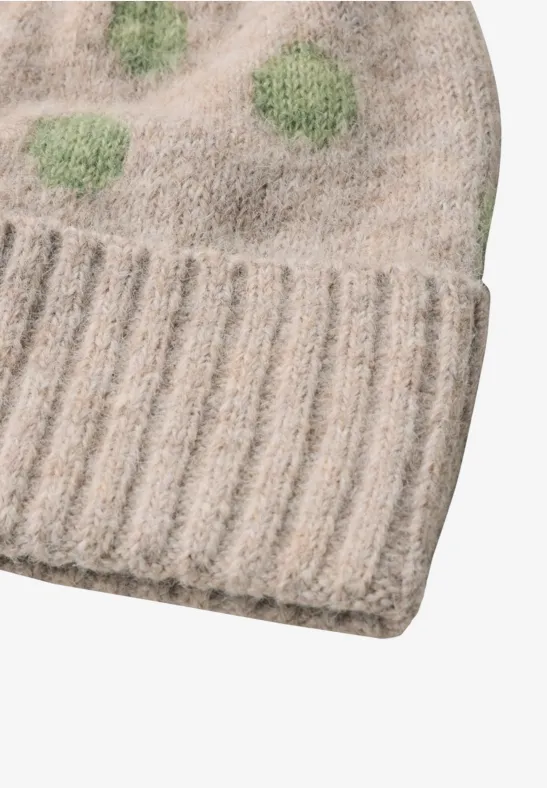 Beanie mit Punktemuster clay sand mel.