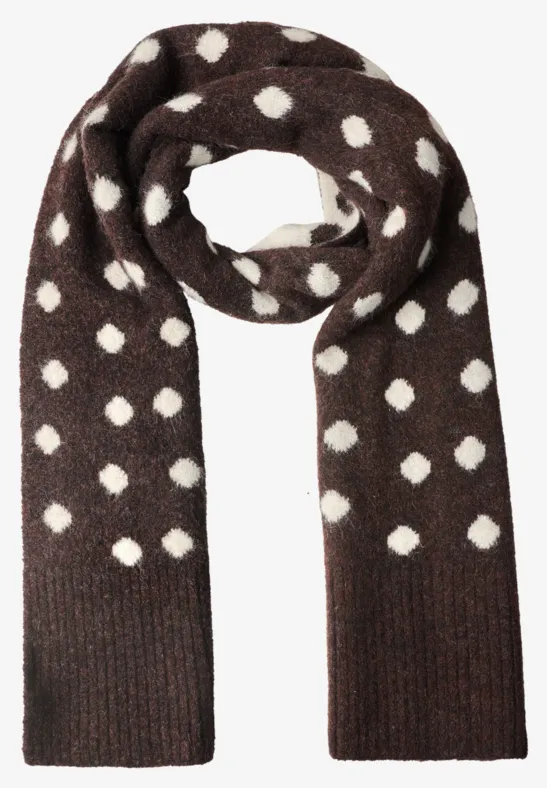 Langer Schal mit Punktemuster berry plum mel.