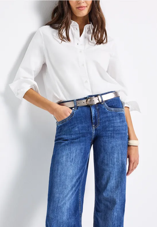 Ceinture au look métallique light gold dull