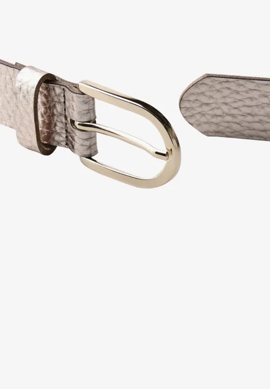 Ceinture au look métallique light gold dull