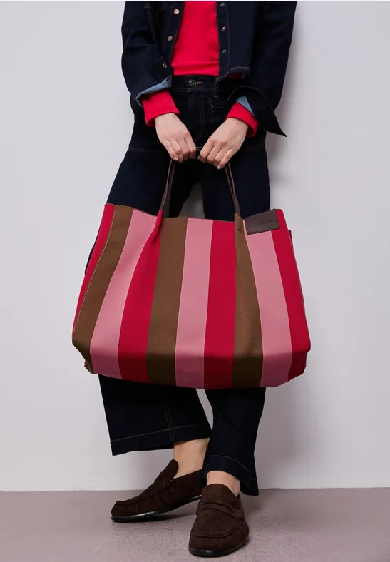 Shopper à rayures multicolor