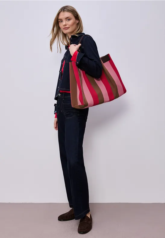 Shopper à rayures multicolor