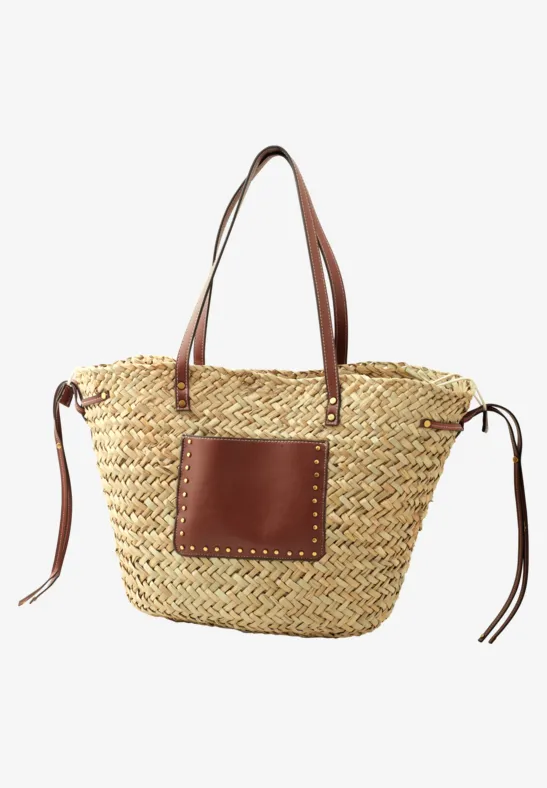 Tasche in geflochtener Korb-Optik soft sand