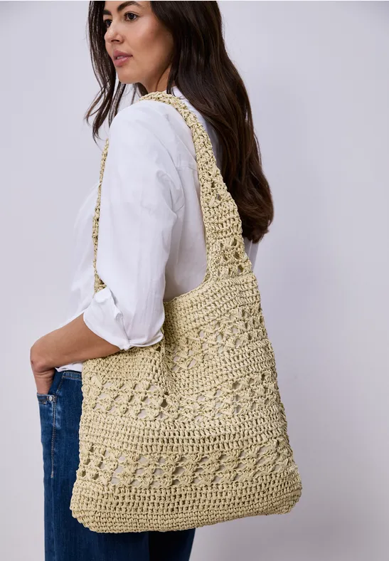 Tasche in Macrame-Optik moonstone sand