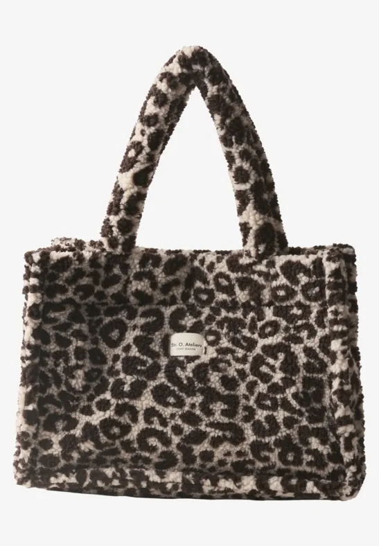 Torba na pluszaki w wzory lamparta auburn brown
