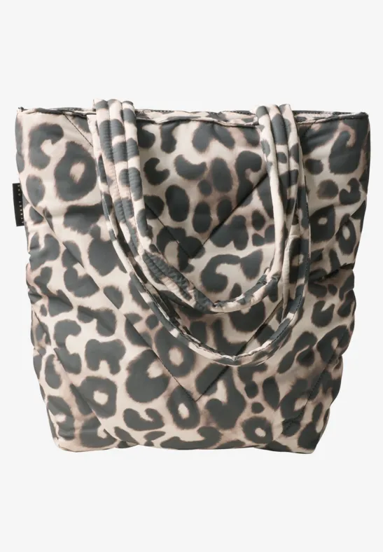 Sac cabas doublé à motif léopard multicolor
