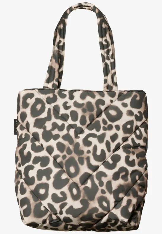 Sac cabas doublé à motif léopard multicolor