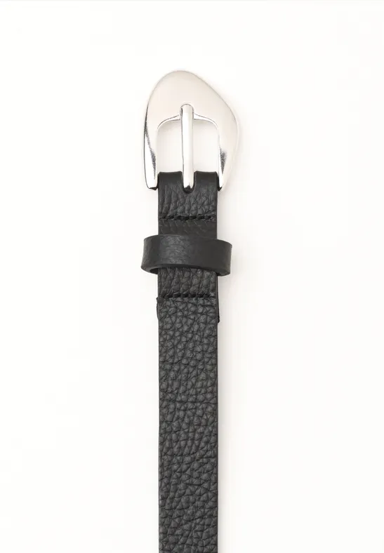 Ceinture fine avec boucle décorative Black