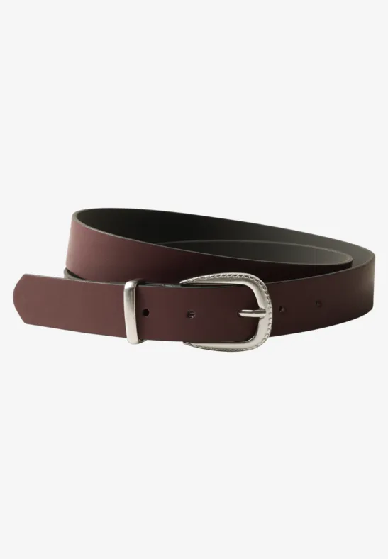 Ceinture Basic à boucle rustic rouge