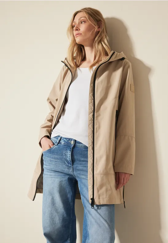 Manteau en coton creamy almond beige