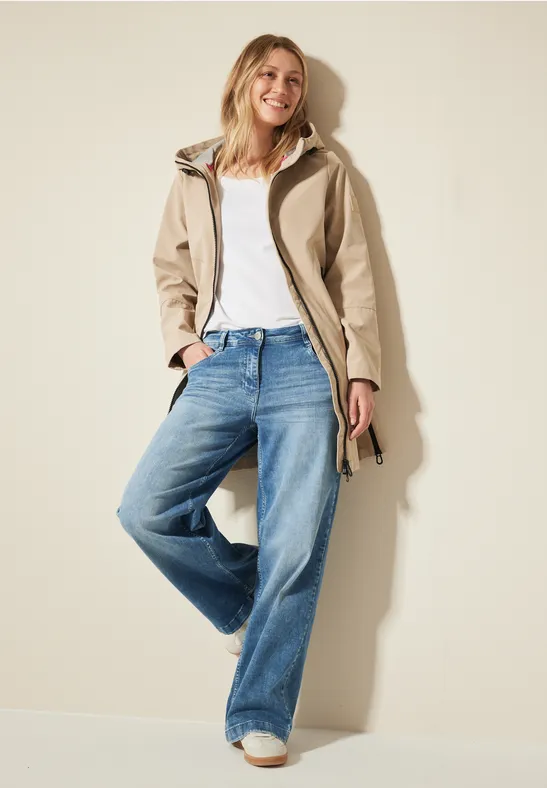 Manteau en coton creamy almond beige