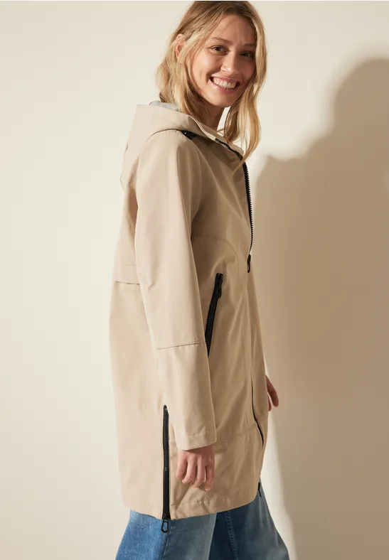 Manteau en coton creamy almond beige