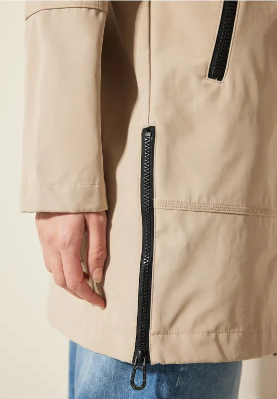 Manteau en coton creamy almond beige