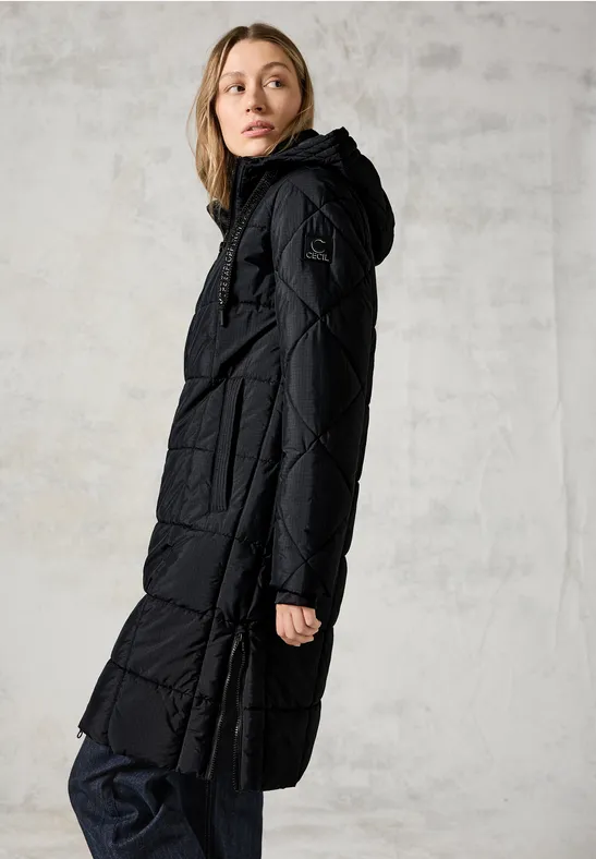 Manteau matelassé doublé Black