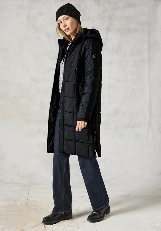 Manteau matelassé doublé Black