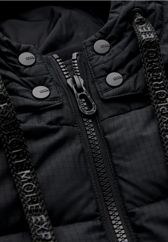 Manteau matelassé doublé Black