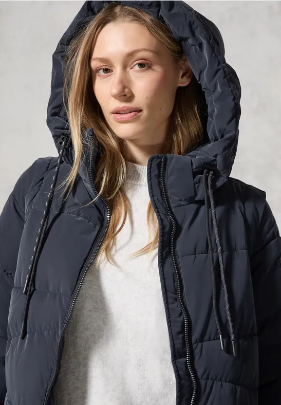 Manteau matelassé avec structure dark navy blue