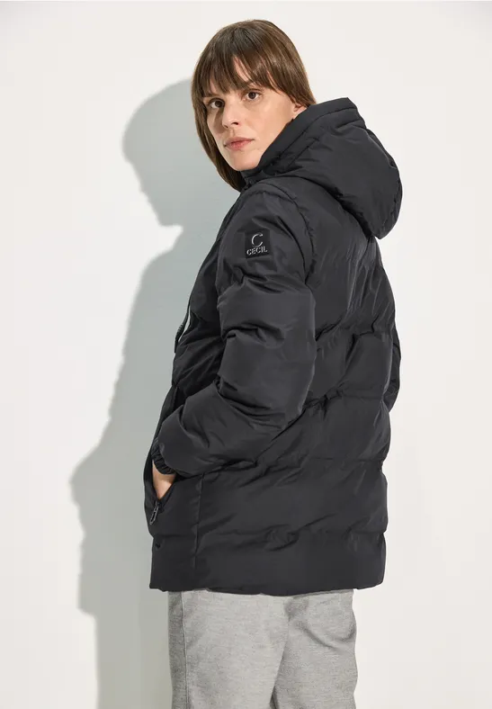 Gefütterte Jacke Black