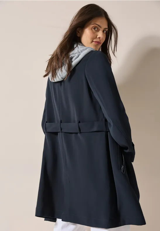 Trenchcoat mit Kapuze dark navy blue