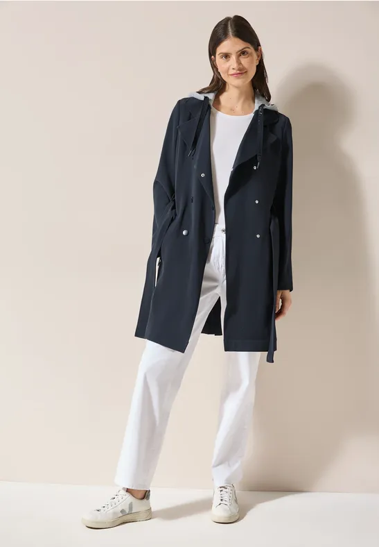 Trenchcoat mit Kapuze dark navy blue