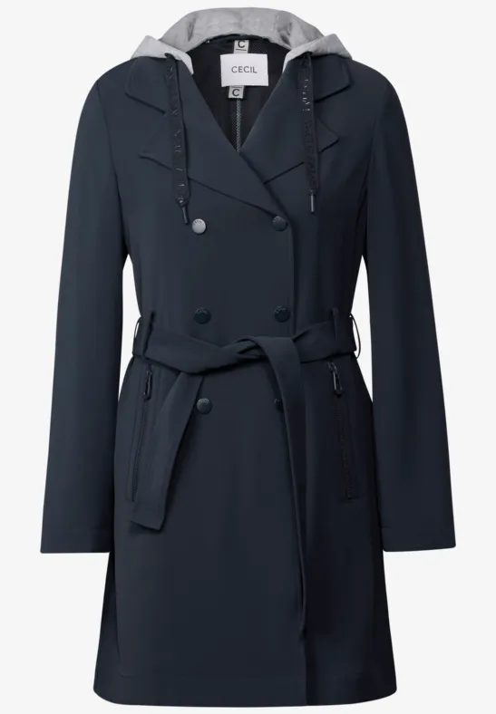 Trenchcoat mit Kapuze dark navy blue