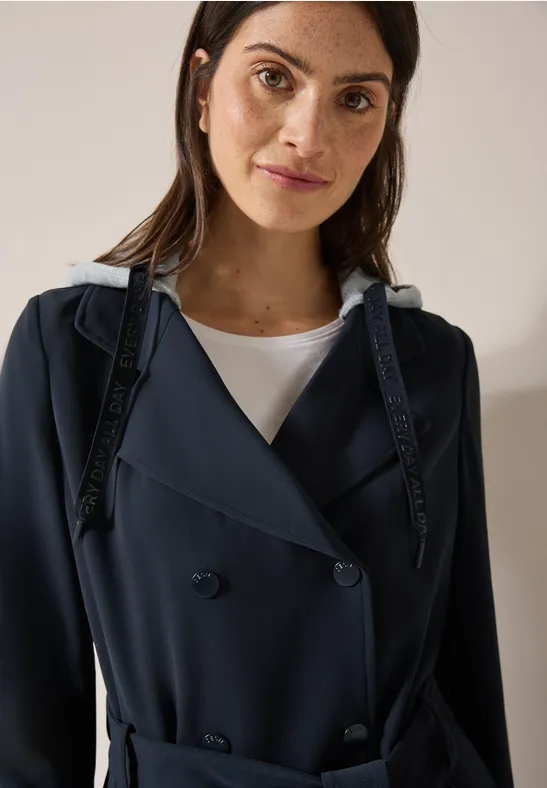 Trenchcoat mit Kapuze dark navy blue