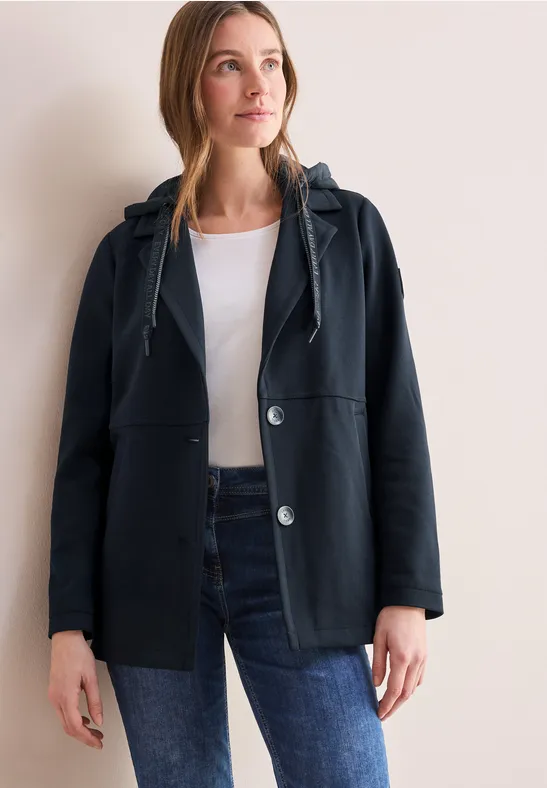 Jas met afneembare capuchon dark navy blue