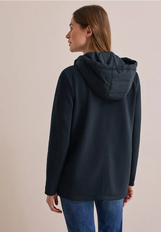 Jas met afneembare capuchon dark navy blue