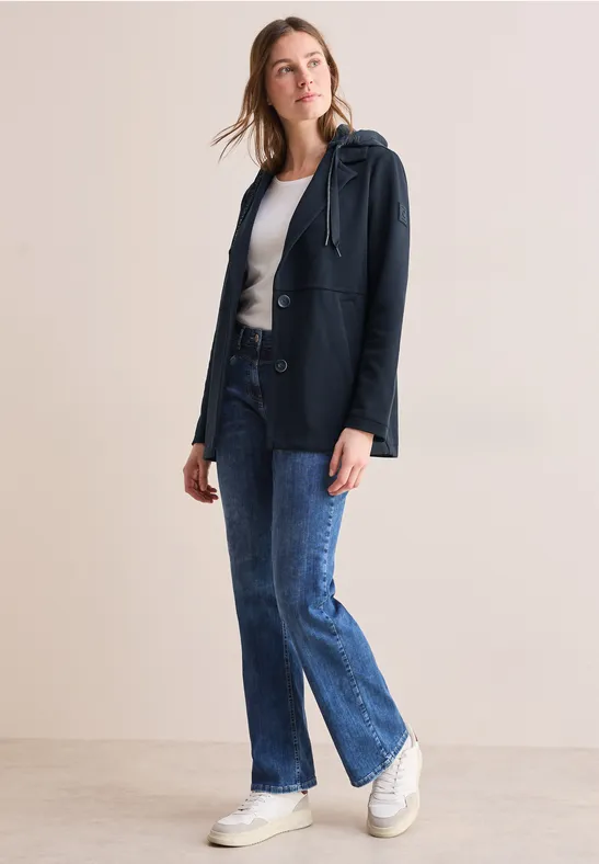 Jas met afneembare capuchon dark navy blue