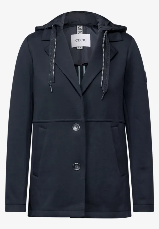 Jas met afneembare capuchon dark navy blue