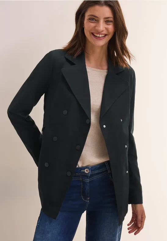 Trench-coat court Black