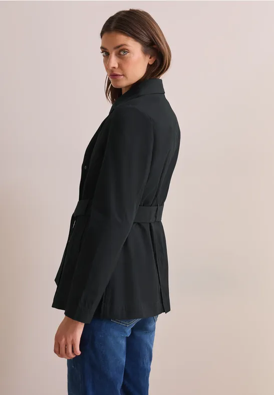 Trench-coat court Black