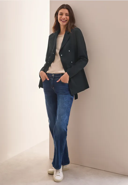 Trench-coat court Black