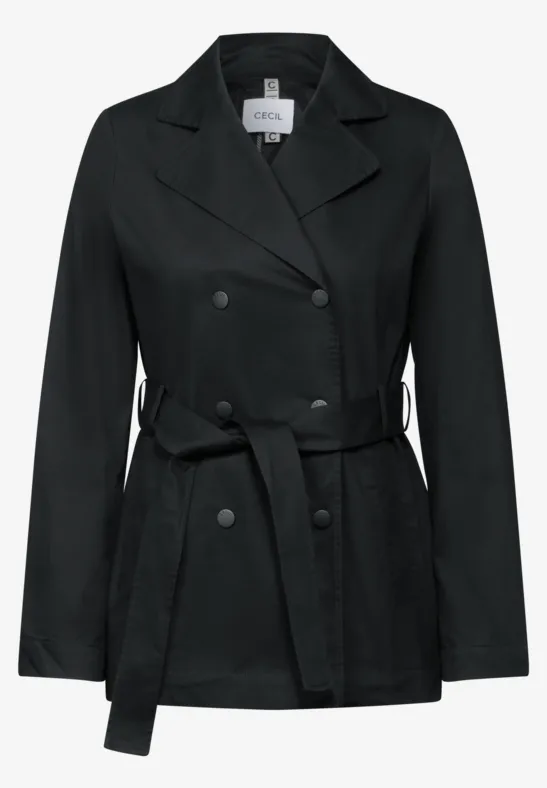 Trench-coat court Black