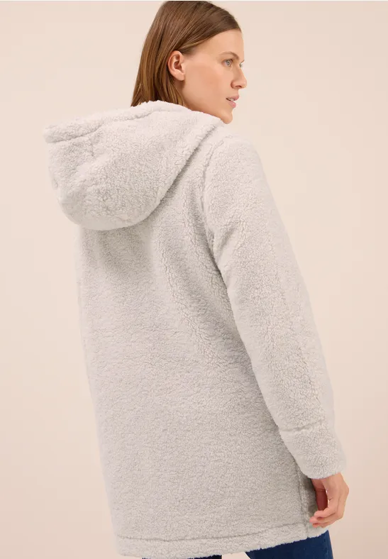 Manteau Teddy avec capuche teddy vanilla white