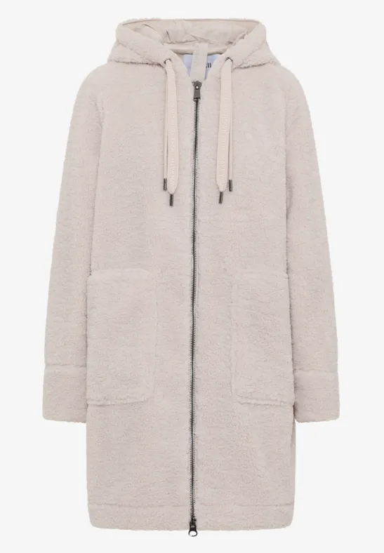 Manteau Teddy avec capuche teddy vanilla white