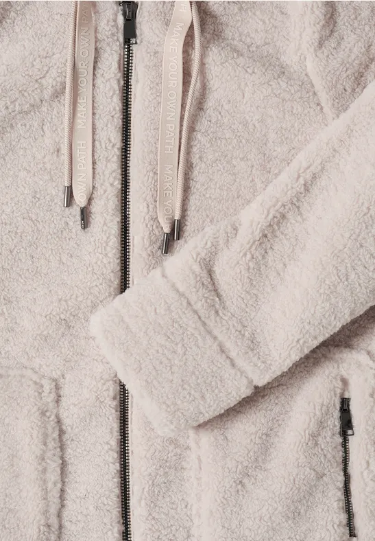 Manteau Teddy avec capuche teddy vanilla white