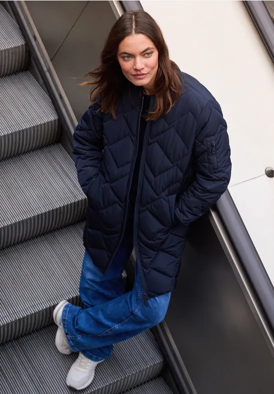 Langer Stepp-Blouson dark navy blue