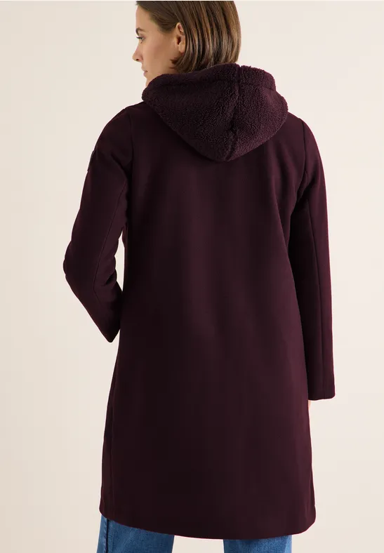 Manteau avec incrustation de nounours dark plum
