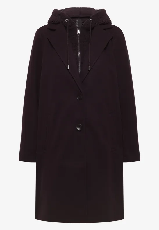 Manteau avec incrustation de nounours dark plum