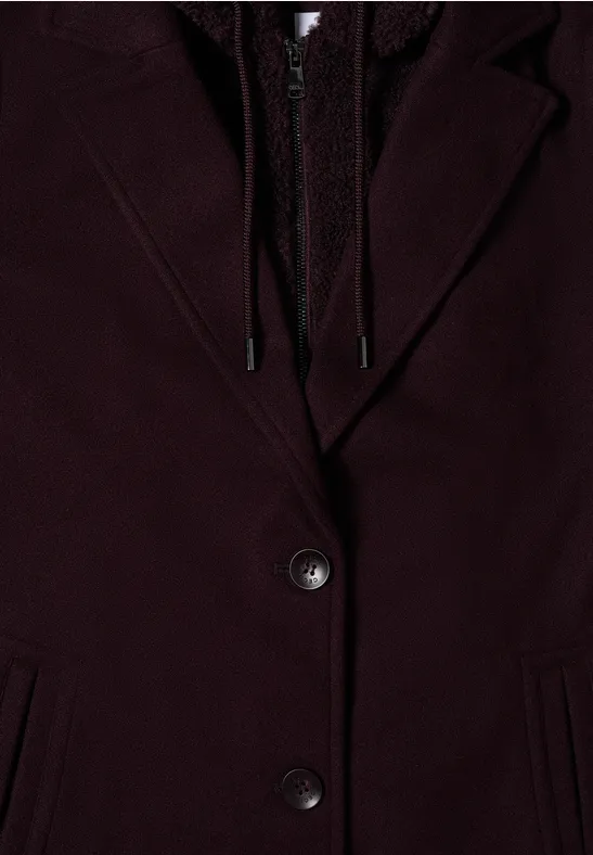 Manteau avec incrustation de nounours dark plum
