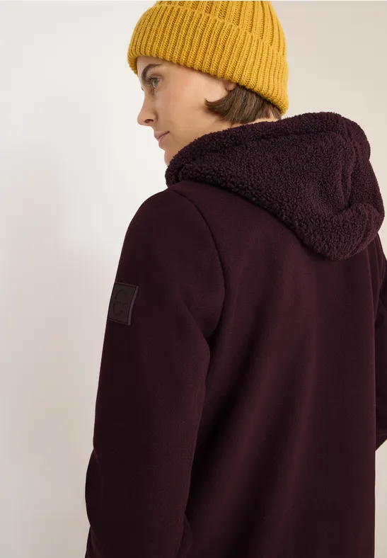 Manteau avec incrustation de nounours dark plum