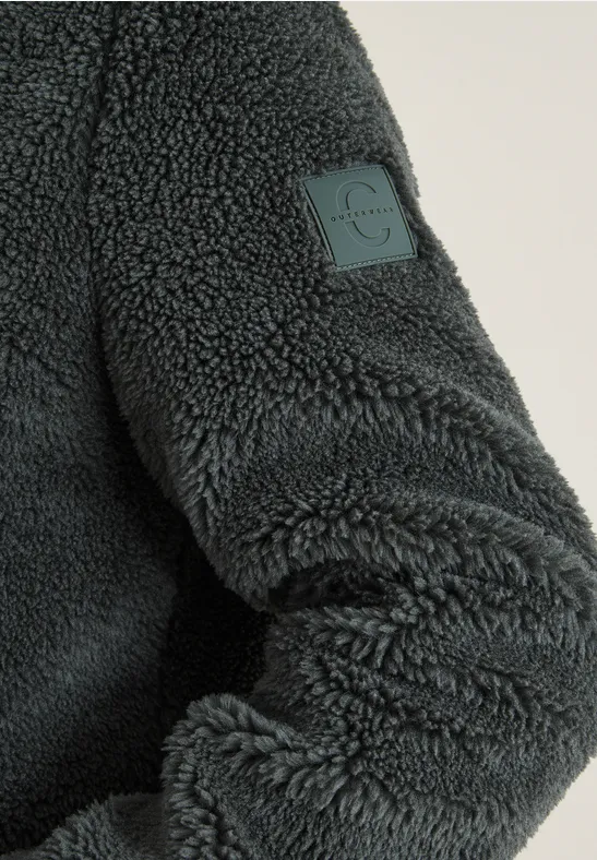 Kuscheliger Teddy-Mantel pastel olive