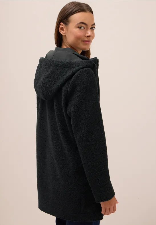 Manteau en optique laine Black