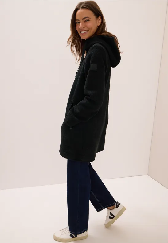 Manteau en optique laine Black