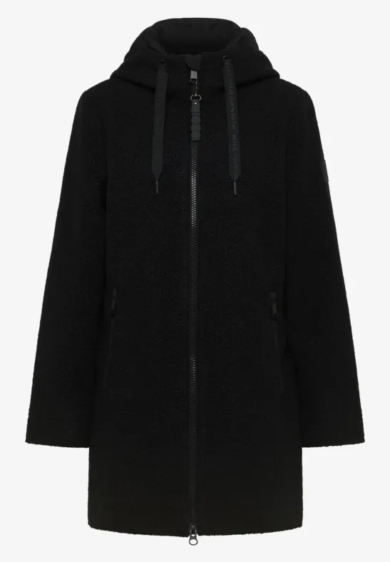Manteau en optique laine Black