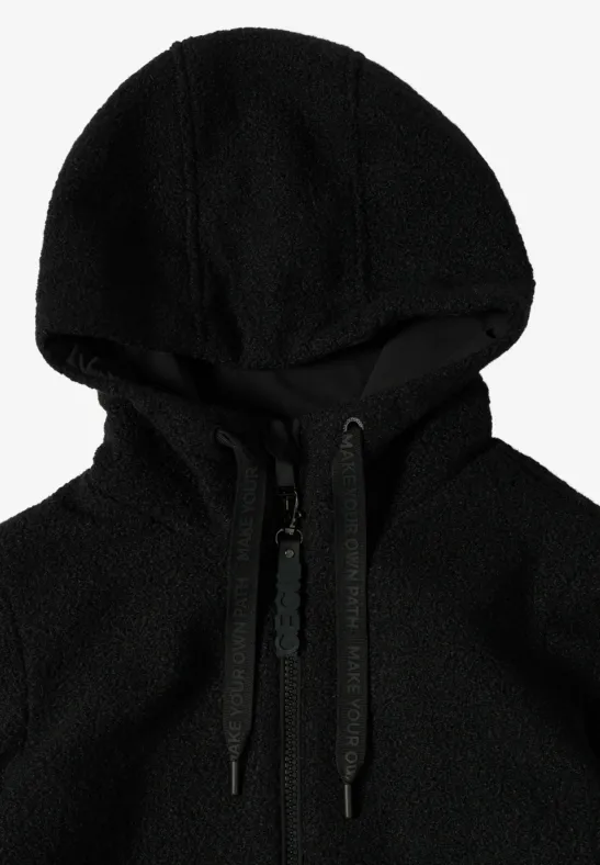 Manteau en optique laine Black