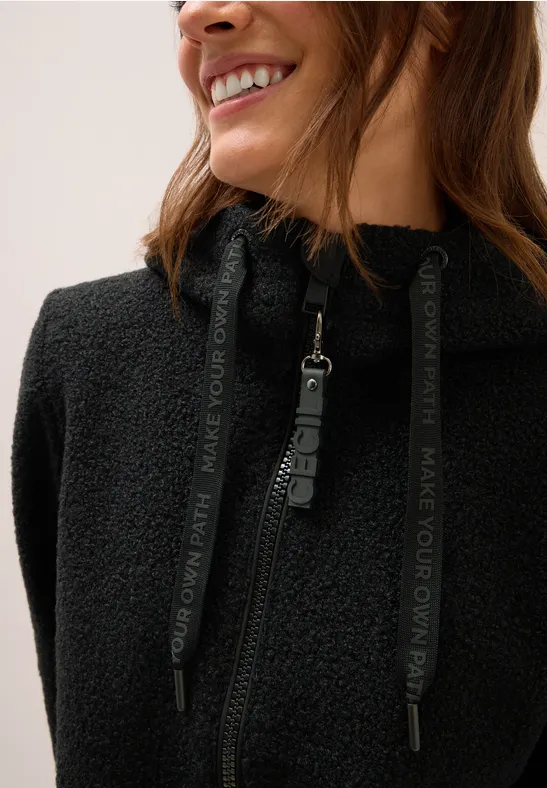 Manteau en optique laine Black