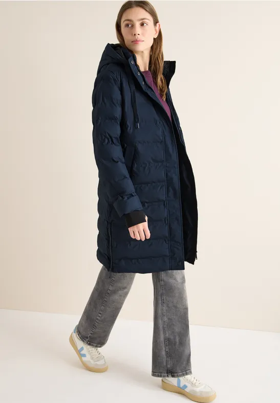 Mantel mit verklebten Nähten dark navy blue